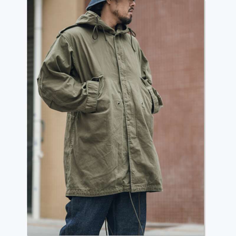 Workwear M1951 Fish Tail Pie Overcomes Men's Hooded Long M51 Large Windbreaker Parka Outdoor Trekking Travel Camping Coat