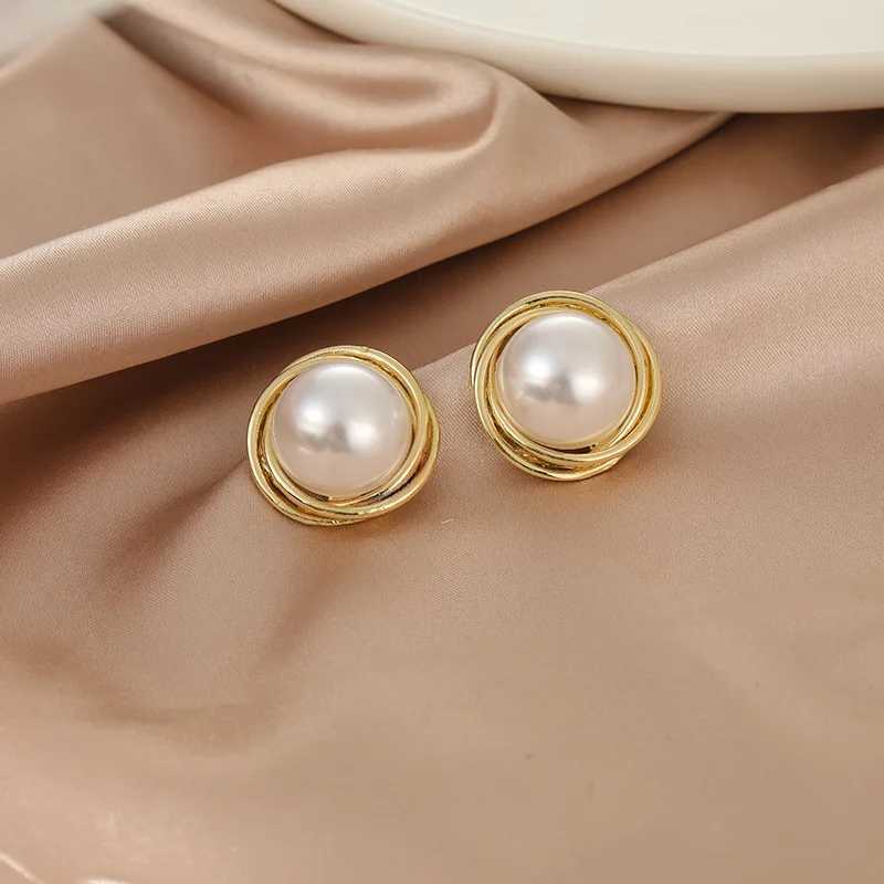 New Minimalist Retro Weave Imitation Pearl Stud Earring for Women Girls Party Jewelry Wedding Friend Birthday GiftX241023