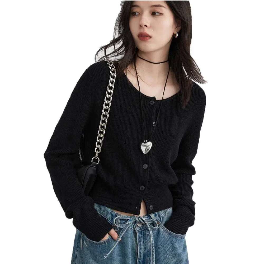 CHIC VEN Women Cardigan Solid Loose Korean Round Neck Knitted Sweaters Single Breasted Female Jumpers Spring Autumn 2024