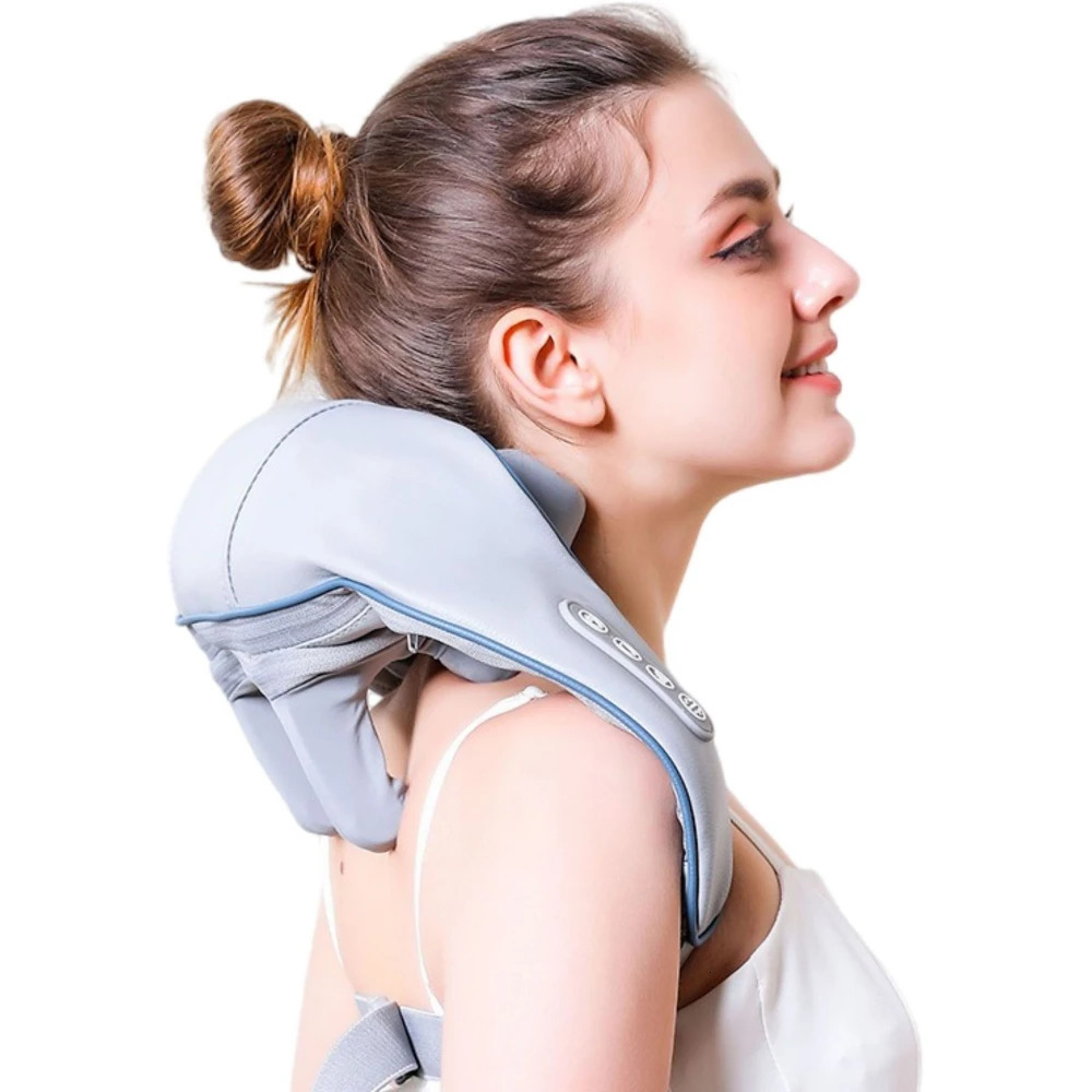 Portable Mini Relaxer Dredge Kneading Smart Electric Wrap Heated Trapezius Muscle Neck Multifunctional Shiatsu Massage Shawl y241024