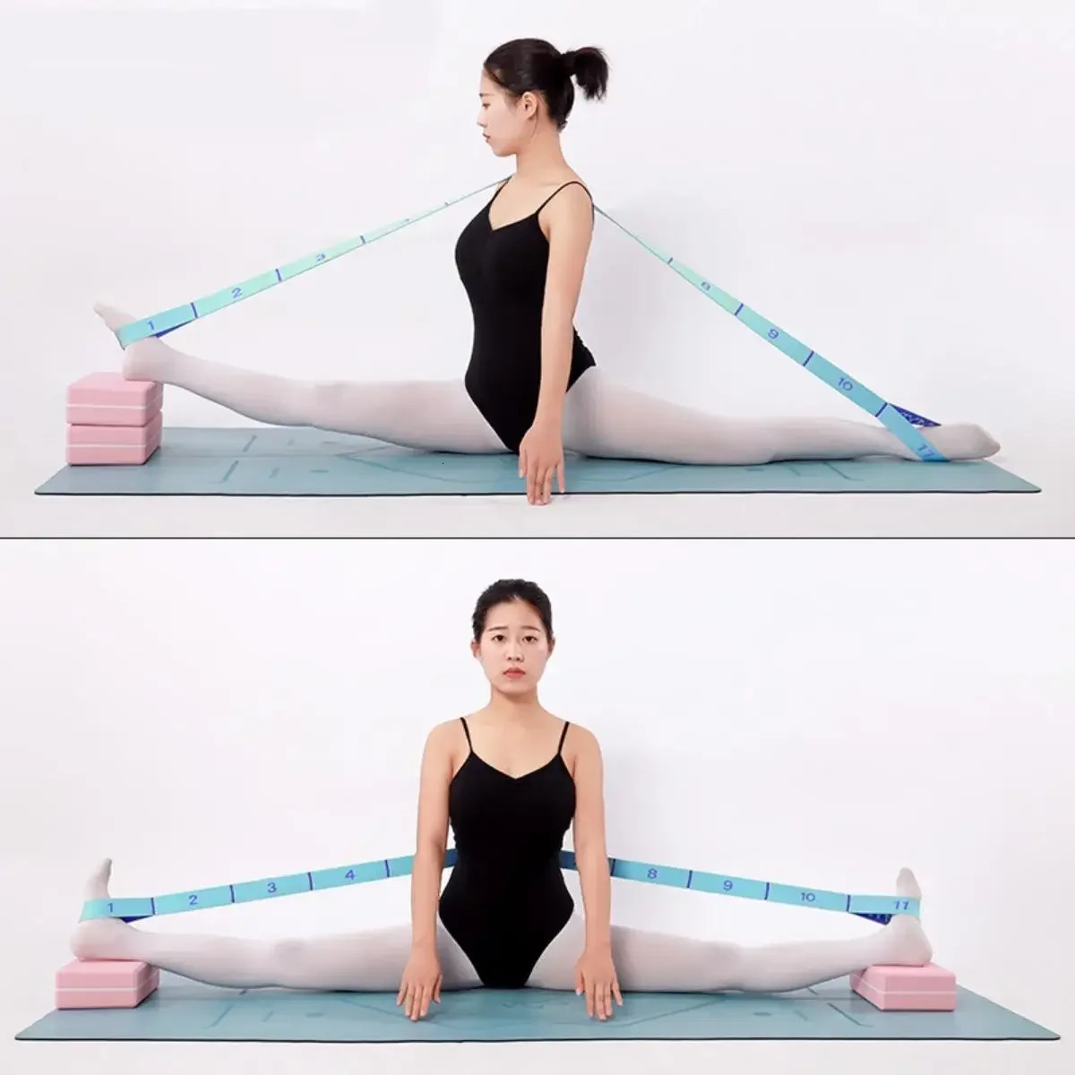 Yoga Stretch Assist Strap with 9 Loops Leg Band Elastic Belt Pilates Dance Gymnastics Workout Kids Dancing Assistance 241024