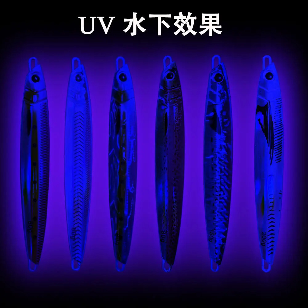 AS Slow Falling JIg Lure Fishing UV Jig 3D Print Angler 60g80g120g150g200g250g Metal Hard Bait Sinking Jigging Pesca 241024