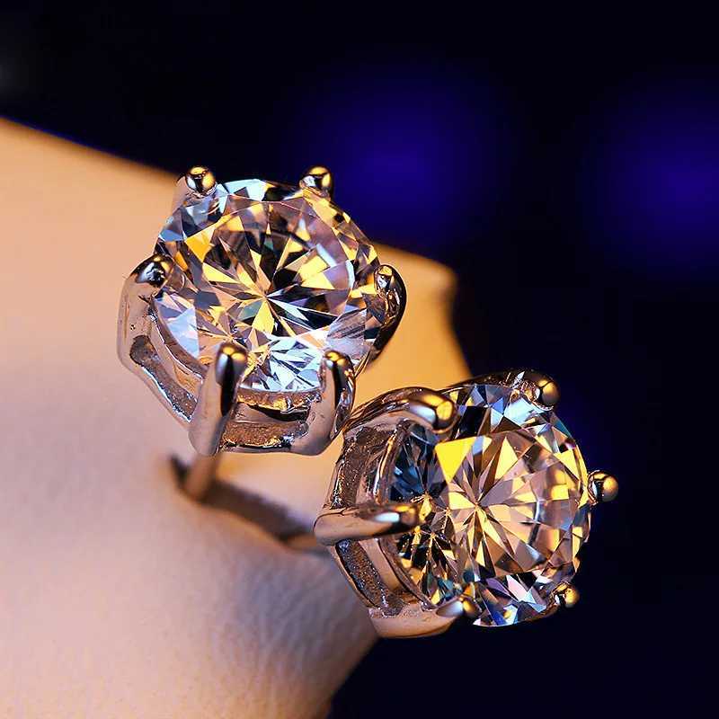 Real 925 Sterling Silver Womans High Quality Fashion Jewelry Crystal Zircon Stud Earrings XY0226X241023