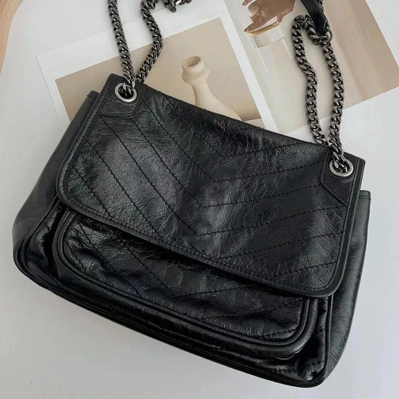 y goods AA genuine leather shoulder bag women classic versatile messenger ladies handbag 241021