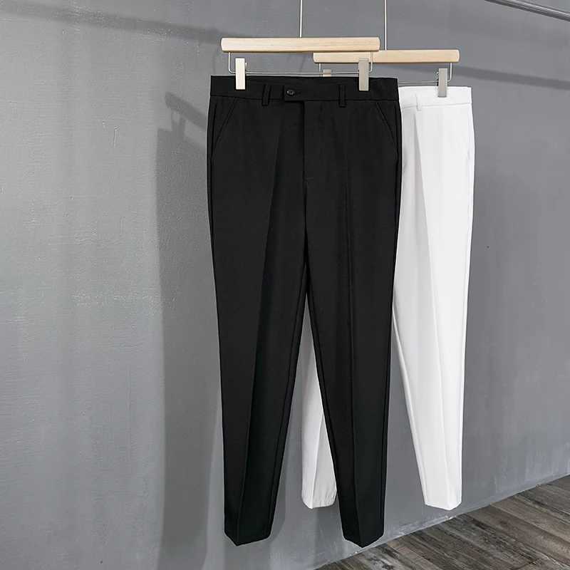 Spring Autumn New Suit Pants Men Fashion Business Draped Casual Slim Classic Clothing Solid Color TrousersXJ241023