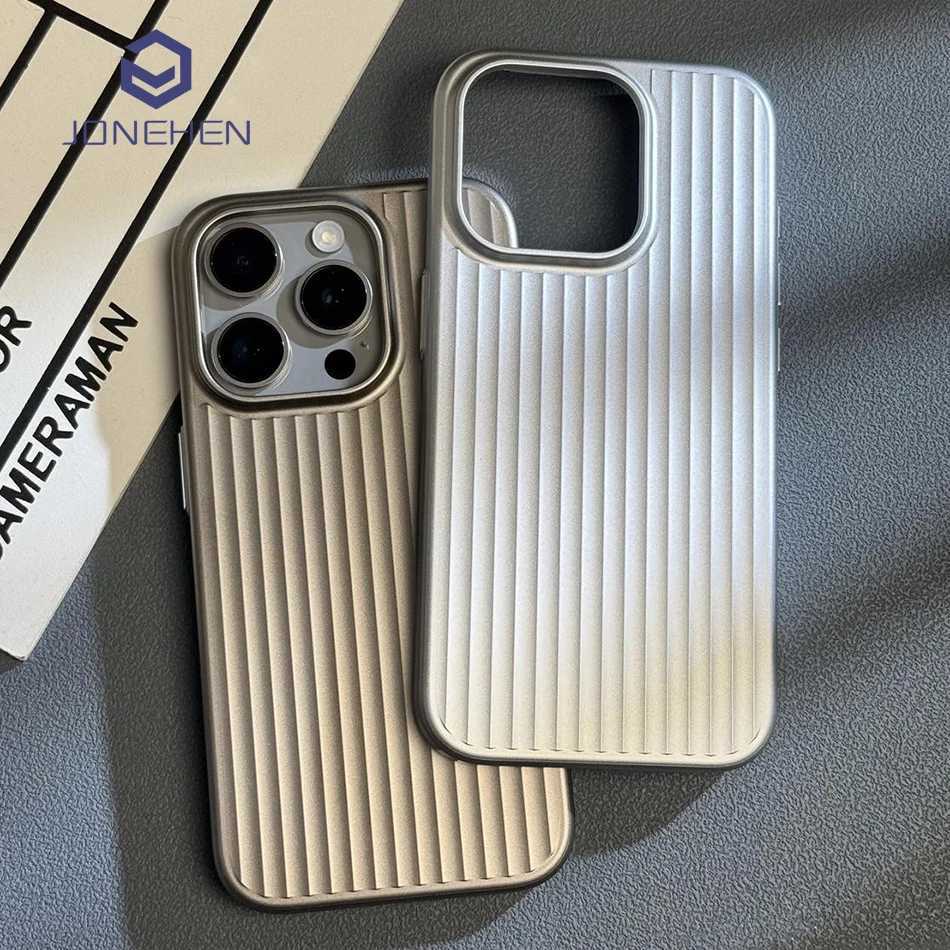 Phone case Slim Corrugated Matte Clear Case For iPhone 15 Plus 14 13 16 Pro Max Luxury Plating Wave Transparent Hard PC Back Cover Fundas Z241023