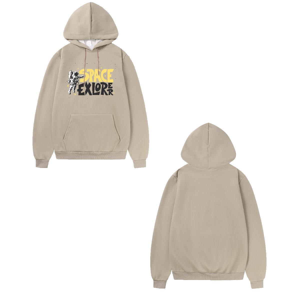 Fashion New Hoodie Men Drawstring Long Sleeve Classic Hoodie Pullover Cartoon Print Clothes Hoodie High Street Hip Hop Velvet Thick