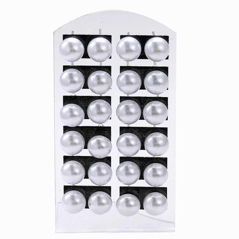 YEYULIN 12 pairs/set of white imitation pearl earrings suitable for female earrings jewelry balls 8mm 10mm 12mm W241023
