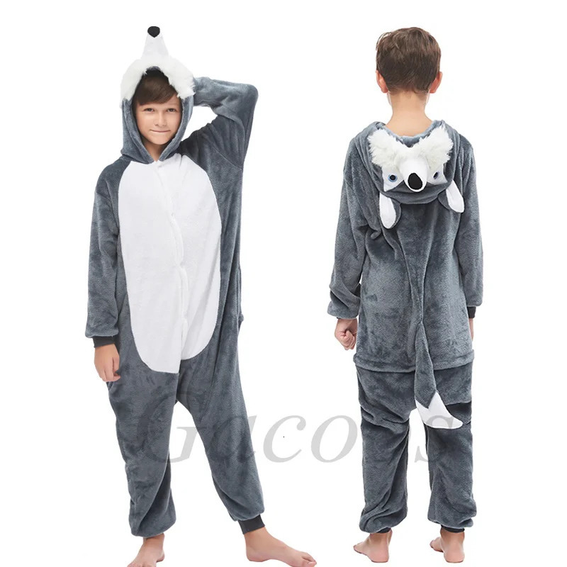 Winter Halloween Dinosaur Kigurumi Role Playing Costume Hoodie Animal Sewing Panda Unicorn Onesie Children Baby Wrap Girl Boy Sleepwear 241024
