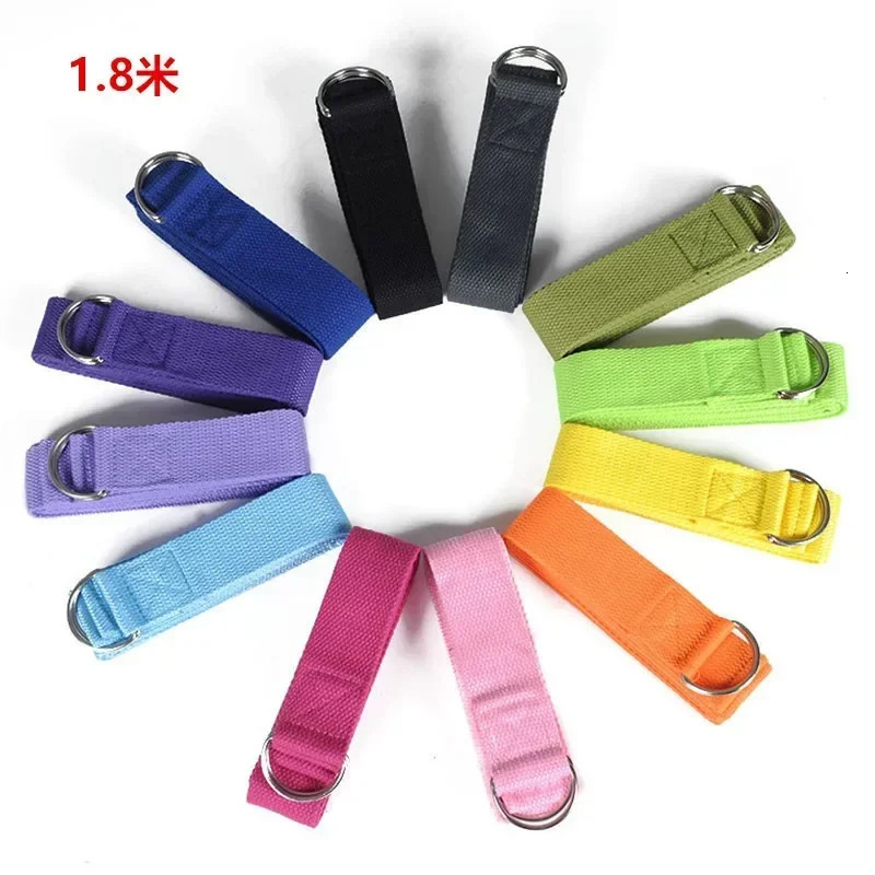 18mx38cm Yoga Strap Durable Cotton Exercise Straps Adjustable DRing Buckle Gives Flexibility for Stretching Pilates 241024