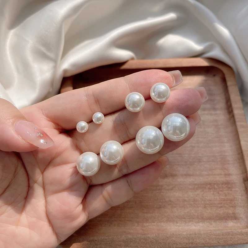 White Round Imitation Pearl Stud Earring for Women Elegant Romantic Temperament Brincos Ear Jewelry Accessories Wedding GiftX241023