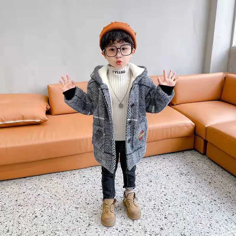Mens wool coat jacket windproof jacket 2024 retro warm thick autumn winter cotton Christmas gift childrens clothing W241023