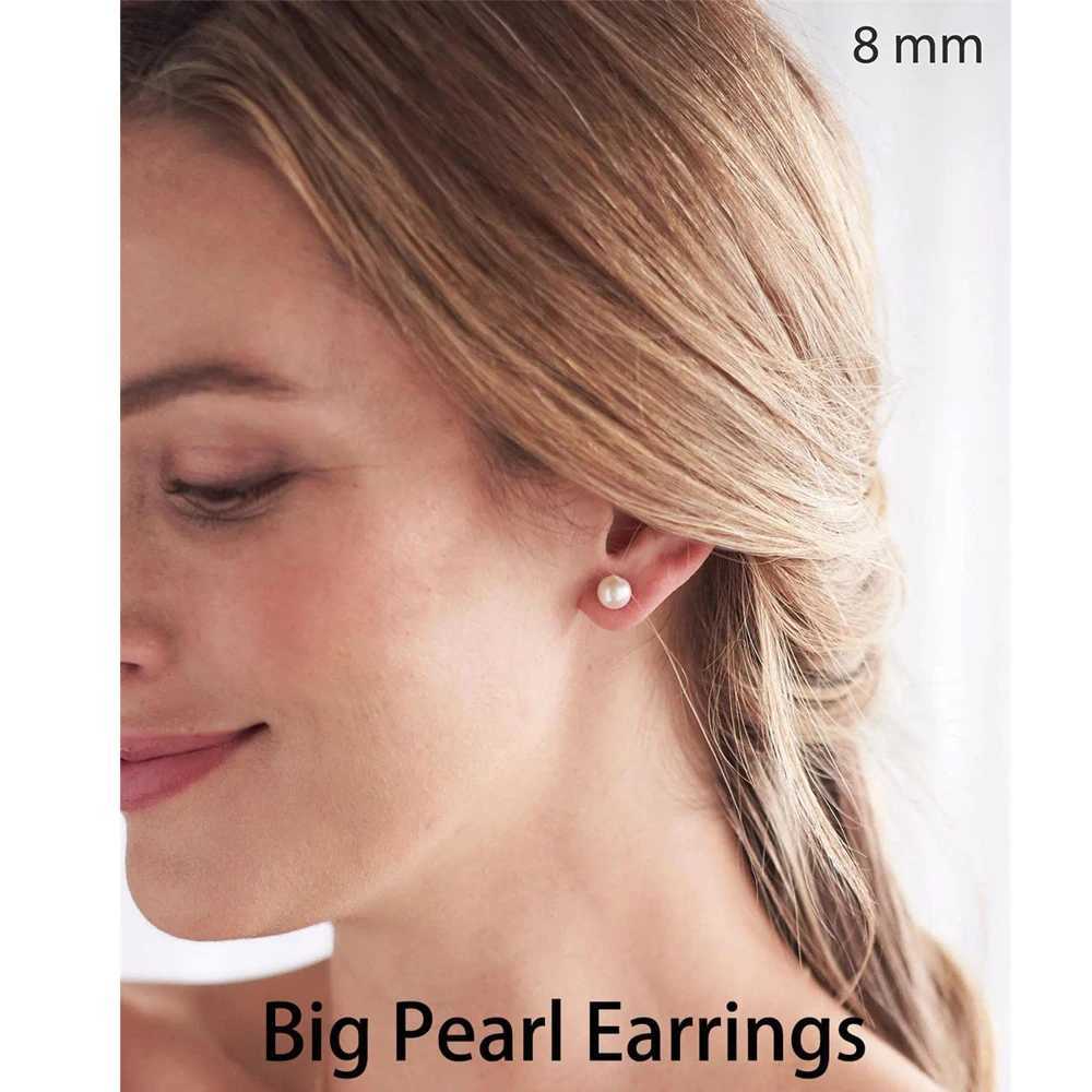 6 pairs of hypoallergenic stainless steel small ball pearl earrings set suitable for women 3-8MM W241023