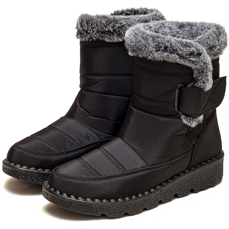 Plush Womens Wedge-Heeled With Fur Warm Snow Boots Advantage Winter For Women Platform Winter Shoes