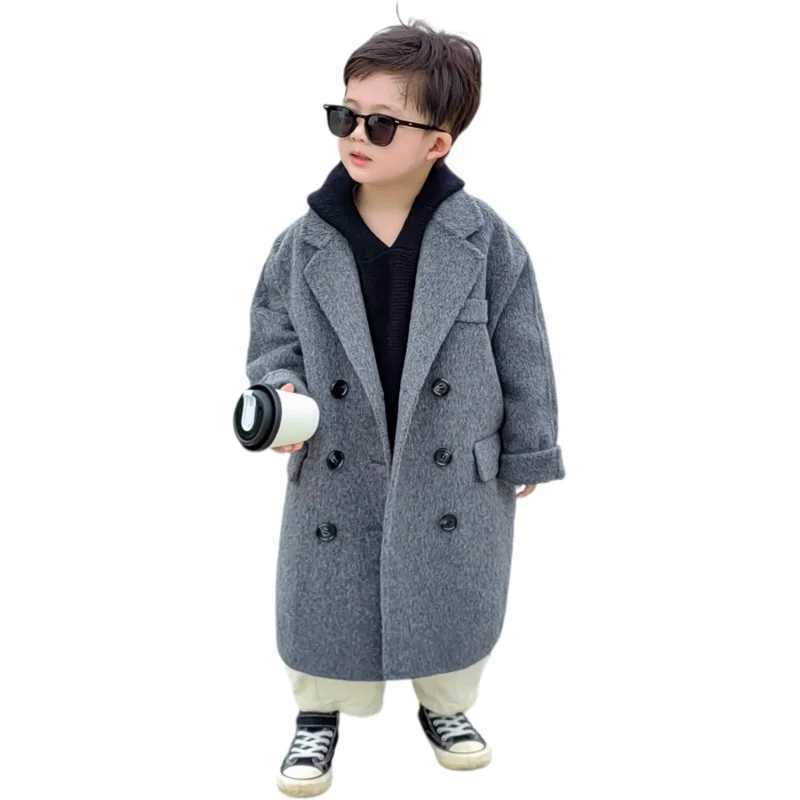 Mens wool jacket windproof jacket 2024 retro warm thick autumn winter cotton school childrens clothing W241023