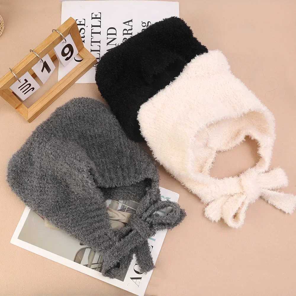 Fashionable Warm Bean Hat Winter Warmth Cute Bear Ear Hat Casual Plush Hat Warm Girl Ear Hoods Windproof Hat X241023