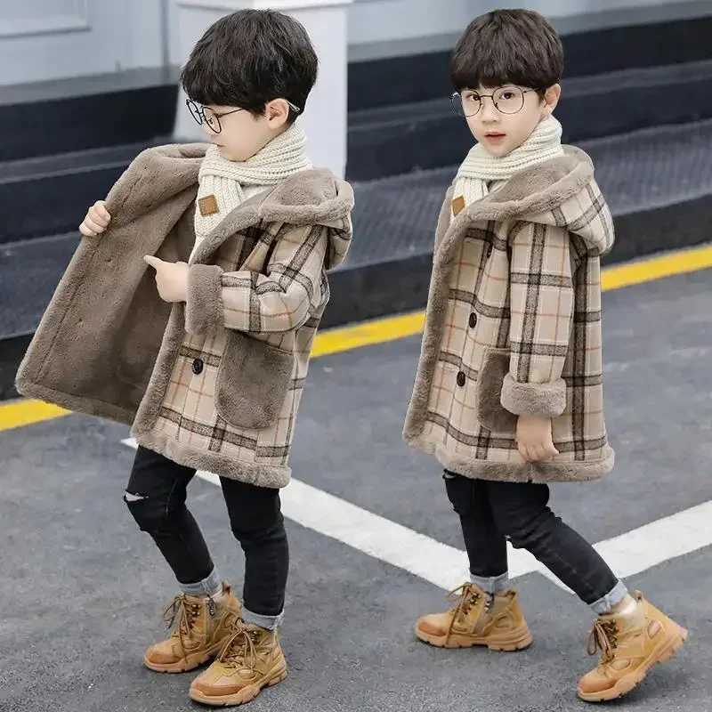 Childrens wool lined thick jacket boys jacket 2024 new sled autumn/winter jacket sled boys clothing C14 W241023
