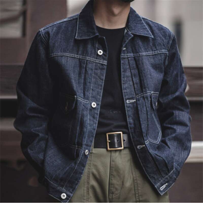 Ranch Jacket Toog Men's 4 Seasons Casual Heavyweight AMEKI Denim P Buckle Retro Clothes Outdoor Hiking Cycg Hunting
