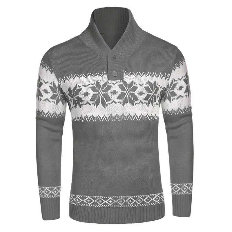 Mens New Pullover Sweater Autumn and Winter Long Sleeved Christmas Casual Fashion Jacquard Knitted Sweater Clothing for Men LX241024