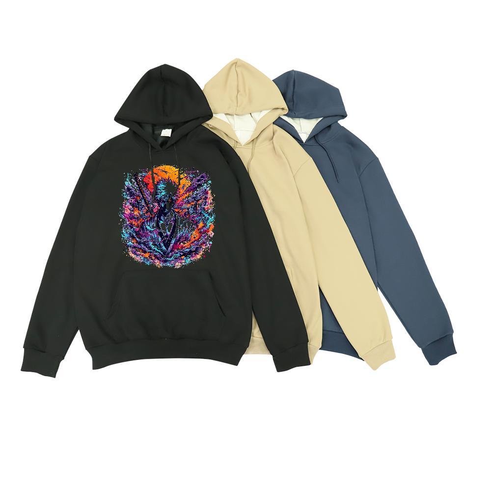 Custom Hoodie Men Hooded Collar Unisex Couples Hoodie Skull Wear Outdoor Cotton 350g