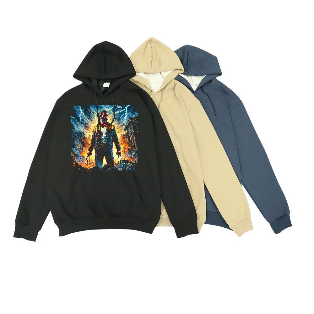 Casual New Men Sweatshirt hoodie Hooded Collar Loose Mens Hoodie Custom Anime Clothes Street Wear Thick Plush