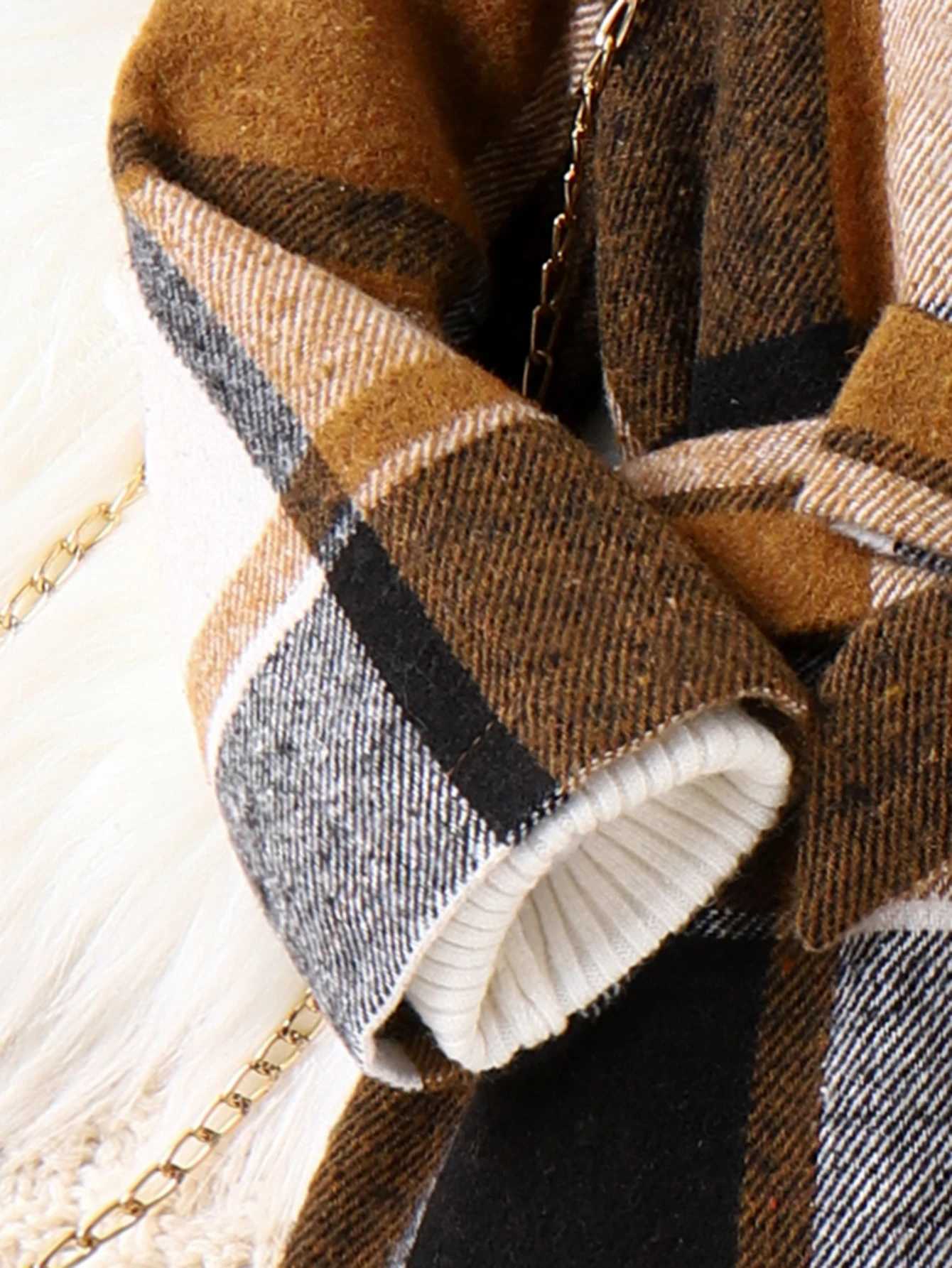 FOCUSNORM autumn and winter childrens wool jacket long sleeved lapel button plain weave work jacket W241023