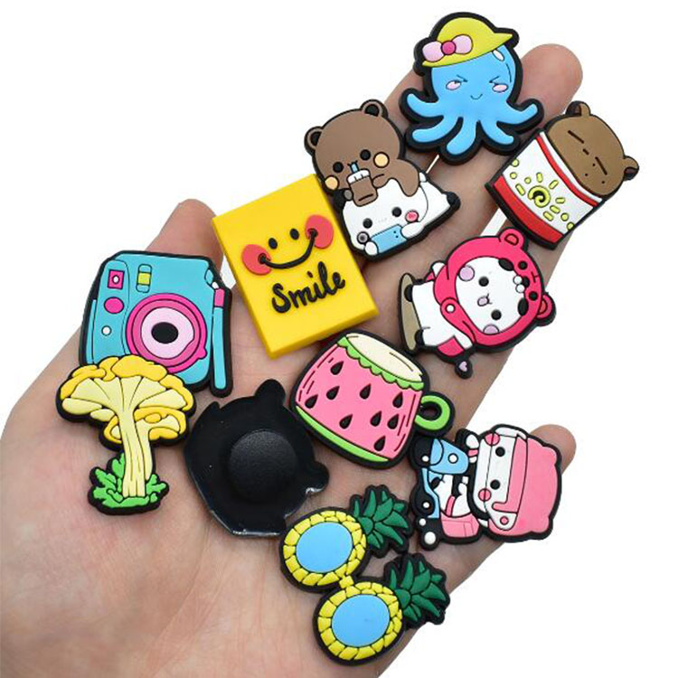new style cartoon animal plant and fruit food drink muti shape shoe flowers clog accessories for bracelet wristband pin