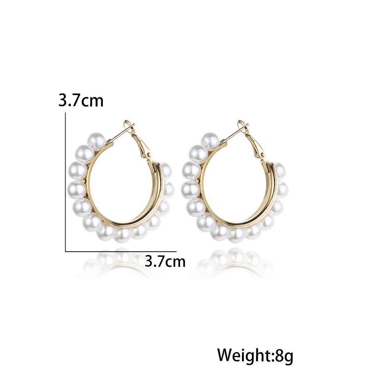 Fashion imitation pearl round earrings anti allergic earrings womens piercing temperature Tren Novel Collections jewelry W241023