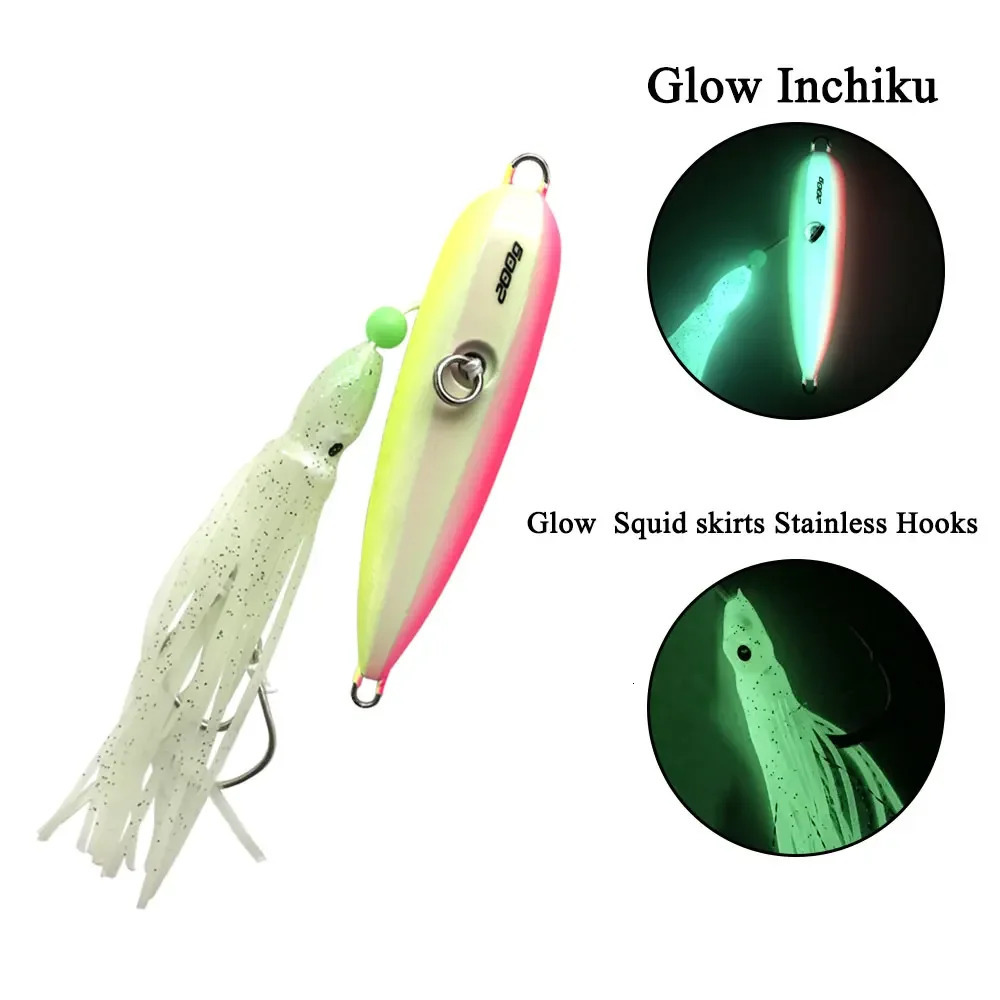 1PC Inchiku 80g100g120g150g200g250 Jig Metal Head Octopus Skirt Kingfish Snapper Grouper Slow Jigging Lure Artifial Fishing Bait 241024