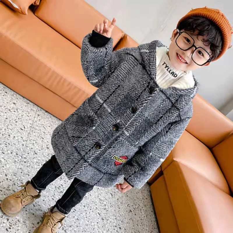 Mens wool coat jacket windproof jacket 2024 retro warm thick autumn winter cotton Christmas gift childrens clothing W241023