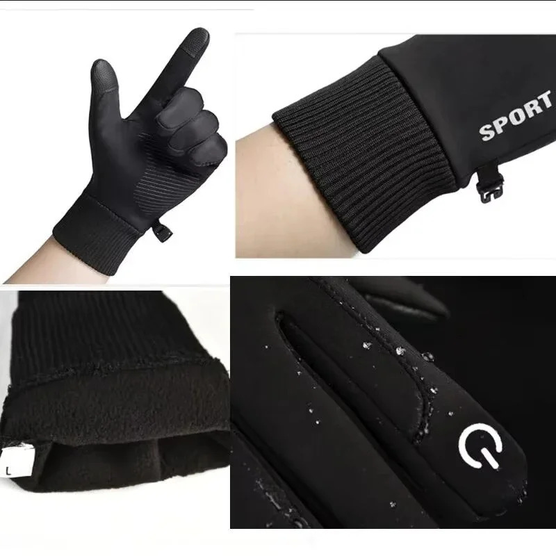 Winter Waterproof Mens Gloves Windproof Sports Fishing Touchscreen Driving Motorcycle Ski Nonslip Warm Cycling Women 241024