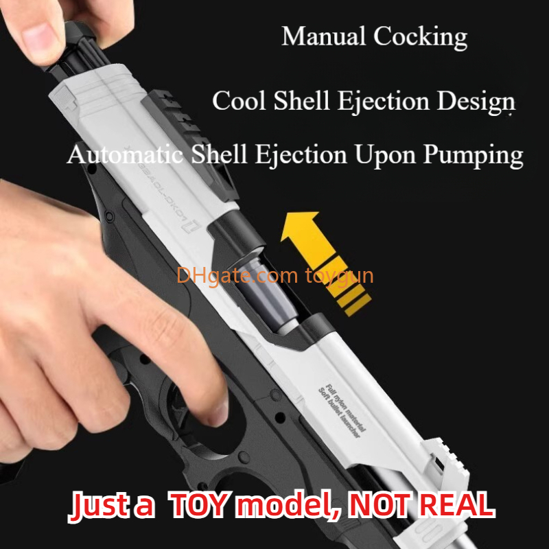 1:2.1 Soft Bullet Shell Ejection Manual Continuous Firing Blaster Foam Dart Look Real Gun Model Toy Kid Outdoor Game Prop Birthday Gift