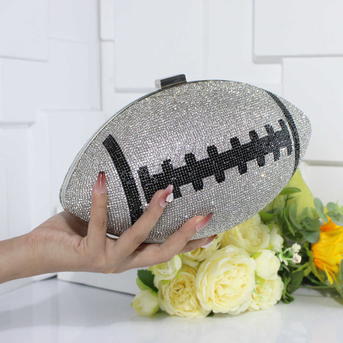 CMM Bag Set Diamonds for Ladies Dinner Rugby Ball Rhinestone Fashion Ball Party Evening Dress Bag