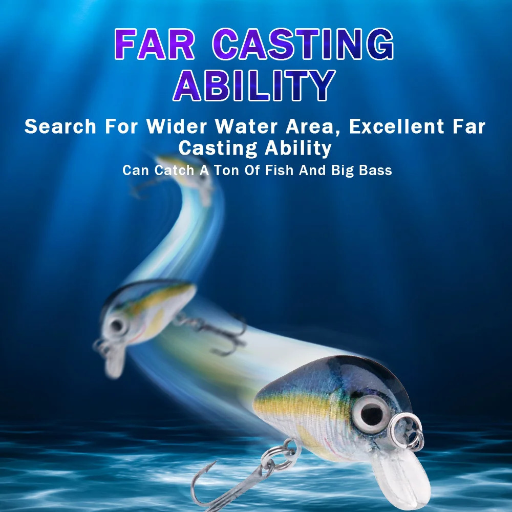 GOBASS 5pcs Mini Fish Bass Fishing Lure Set 3cm 15g Artificial Baits Topwater Crank Wobblers For Pike Crankbaits 241024