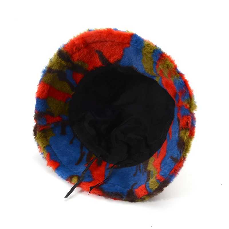 In autumn and winter Korean made fur warm bucket hat warm fashion soft velvet wide brown fisherman hat womens outdoor fur hat X241023