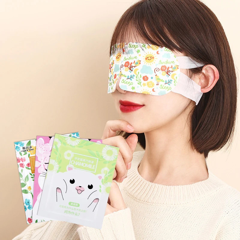 20pcs cartoon steam sleep facial mask compressed lavender plant perfume sleep eye mask Spa anti dark circulation relax eye mask 241024