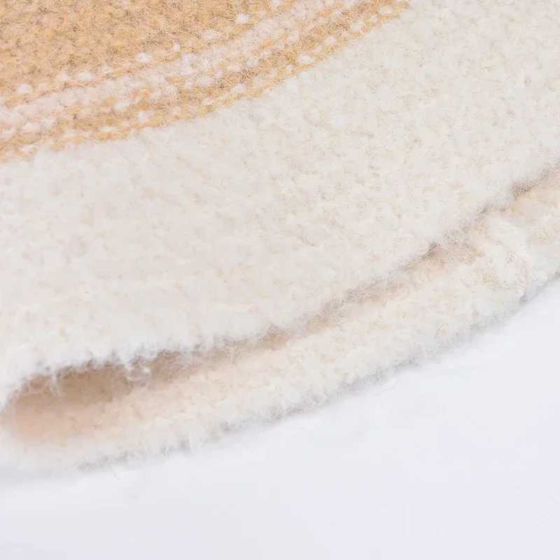Winter Warm Pot Hat Color Blocking Fishermans Hat Warm Bucket Hat Plush Fem Style Versatile for Daily Use Girl Decoration X241023