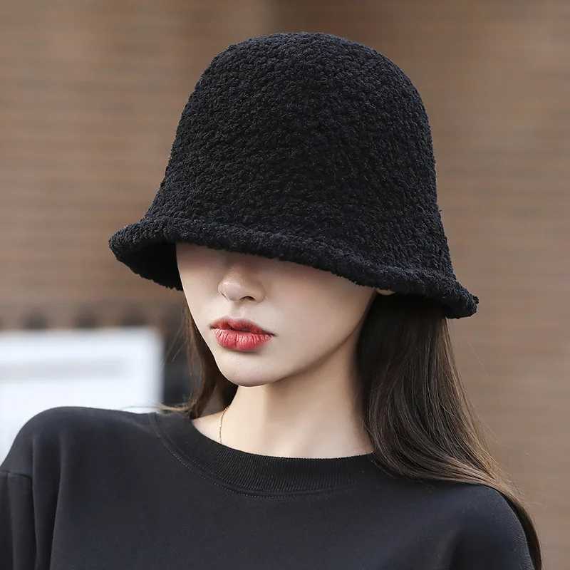 Winter bucket hat Wans thick warm ear protective hat French wool fishermans knitted hiking trip Panama women ro X241023