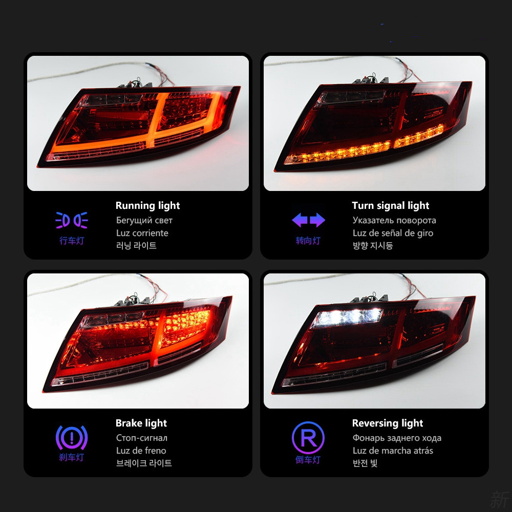 Taillights for AUDI TT 2006-2013 animation rear brake lamp Dynamic Signal Automotive Accessories