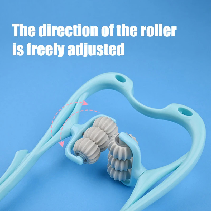 Cervical Neck Massager Manual Clamp Multifunctional Kneading Roller 6Ball Shoulder And Relaxation 241024