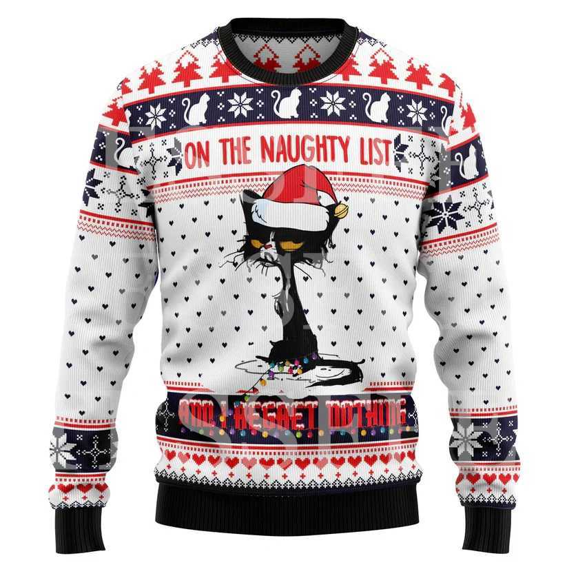 Halloween Dog Cat Bear Cotton Christmas Knitted Ugly Sweater Vintage Winter Pullover Retro Long Sleeve 3DPrint Casual Harajuku F LX241024