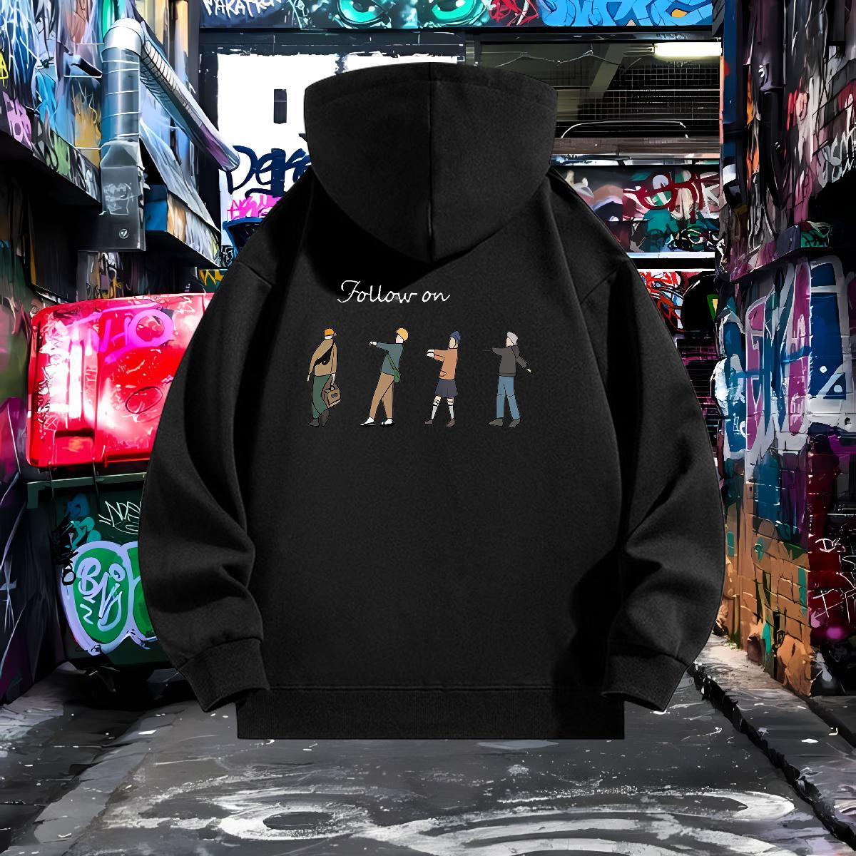 Fashion Hoodie for Men Hooded Collar Long Sleeves Free Shipping Men Hoodie Customized Top Hoody Casual Daily Wear Thick Plush