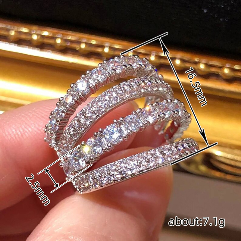 Choucong Handmade Sparkling Wedding Rings Ladies Fashion Jewelry 925 Sterling Silver Round Cut Pave White 5A Cubic Zircon CZ Diamond Party Women Band 