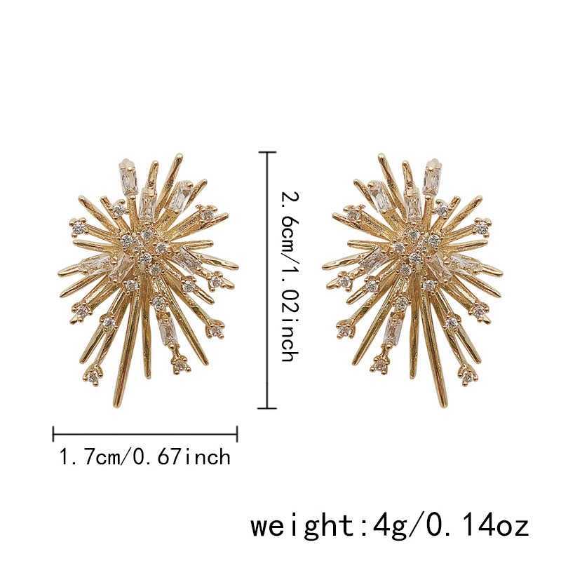 Temperament Beautiful Firework Stud Earrings for Women Korean Imitation Pearl Rhinestone Snowflake Earring Girls Party JewelryX241023