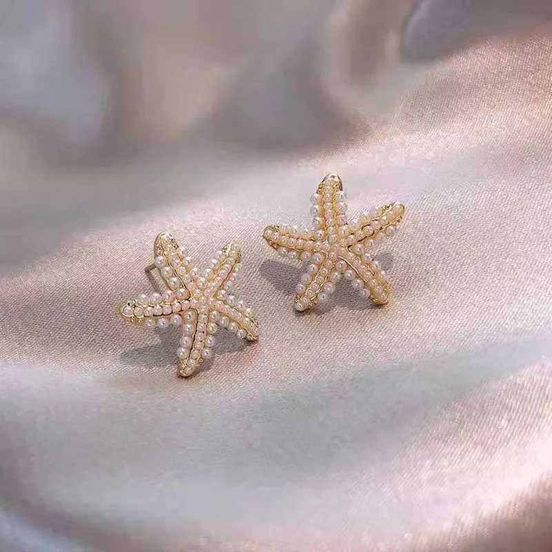 New starfish earrings for womens temperature Exquisite design imitates pearl stud earrings party Gifs womens fashion jewelry W241023