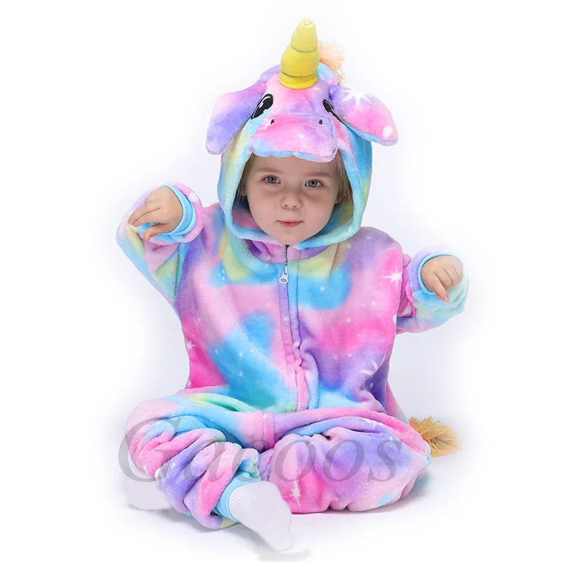 Cute cartoon pig Onesie Kigurumi for Girl 4 6 8 10 12 years old childrens pajamas childrens animal pajamas flannel unicorn coat jumpsuit 241023