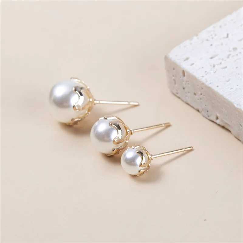 12 pairs/set of white simulated pearl earrings suitable for womens earrings round earrings jewelry gifts 7mm 9mm 11mm W241023