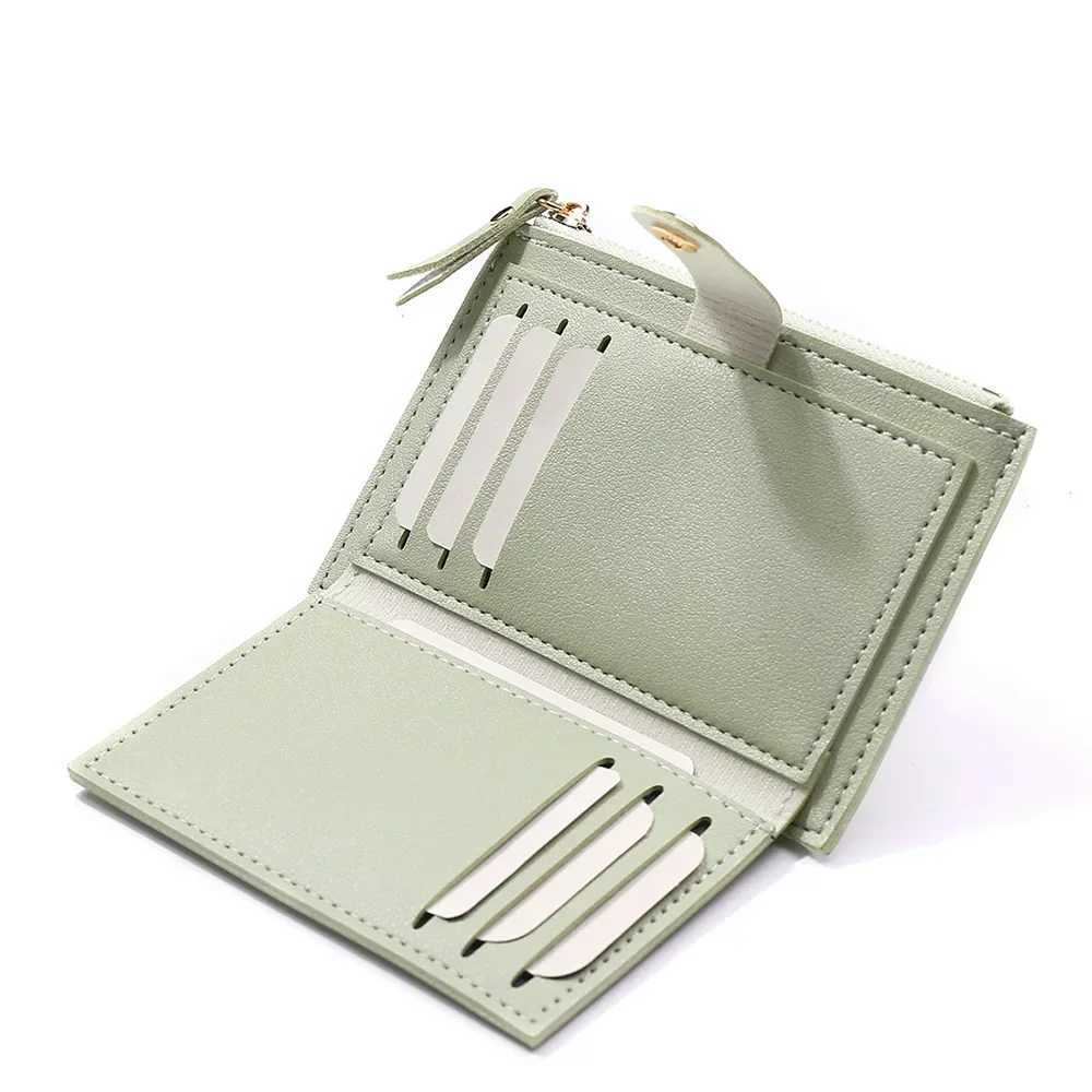 Women Fi Small Wallet Purse Solid Color PU Leather Mini Coin Purse Wallet Holder Bags Zipper Coin PurseXJ241111