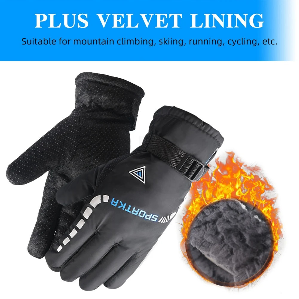 Men Winter Ski Gloves Windproof Thermal Outdoor Sport Cycling Bike Bicycle Motorcycle Hiking Camping Hand Warm 241024