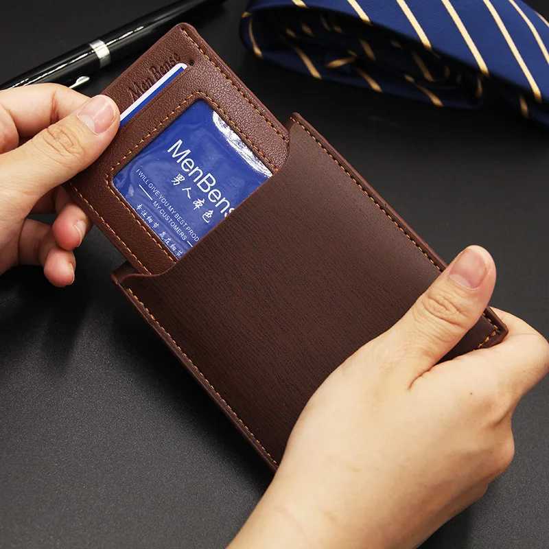Fashion mens wallet PU leather short card wallet mens designer Billfold mens portable small card wallet Z250411